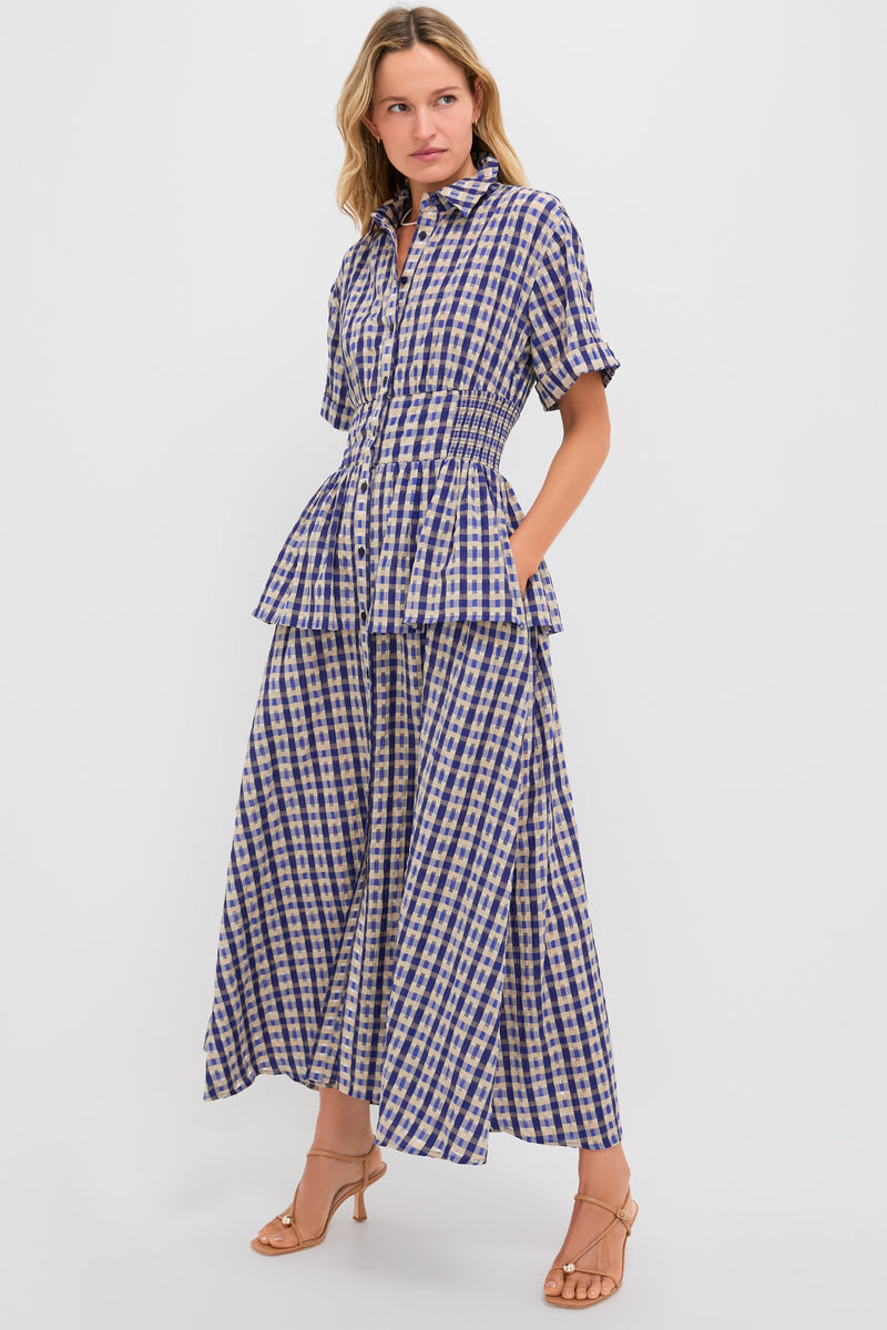 Navy Check Boogie Woogie Bugle Boy Dress