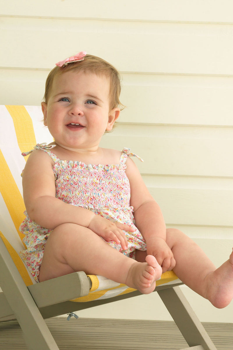 Floral Smocked Bubble