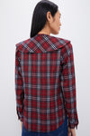 Red Plaid Ruffle Eileen Button Down Shirt