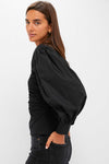 Black Mixed-Media Anita Blouse