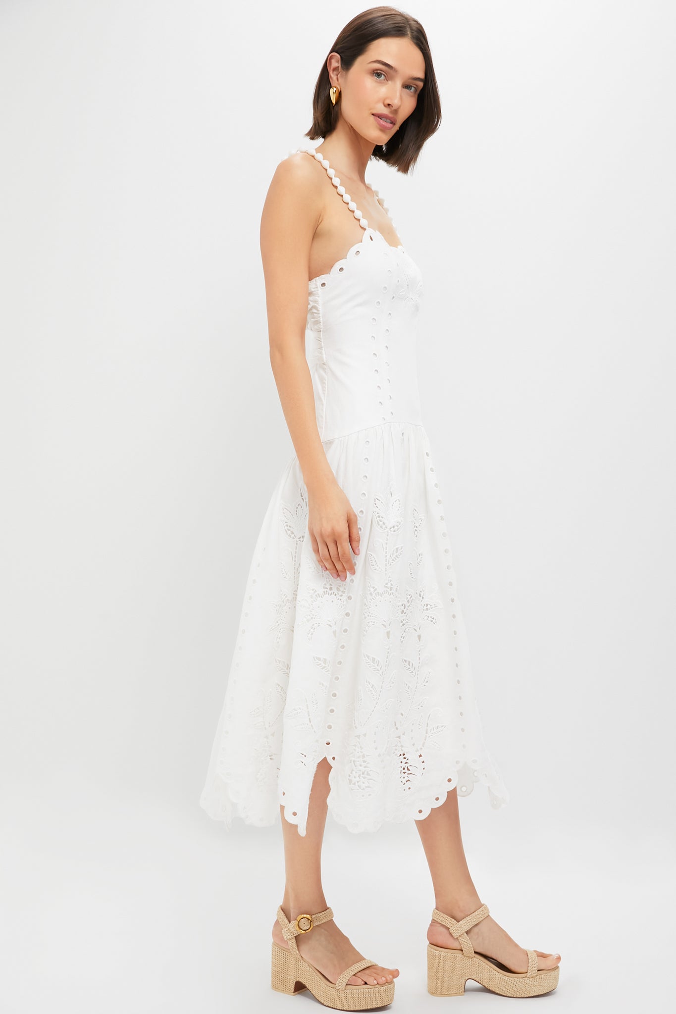 Off-White Richilieu Midi Dress | Farm Rio
