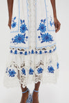 Off-White Cross Stitch Richelieu Sunflower Midi Dress