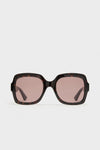 Havana Gucci Logo Squared Sunglasses