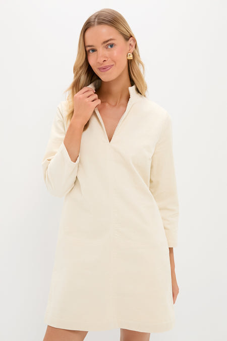 Winter White Corduroy Clifton Dress
