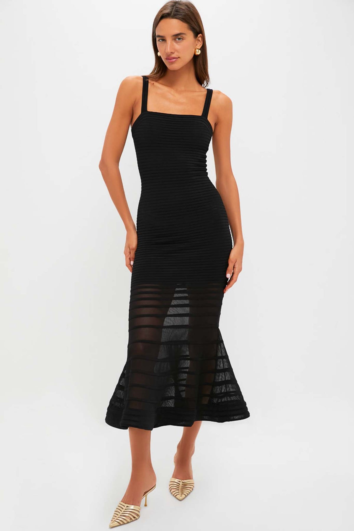 Black Vallarie Midi Dress
