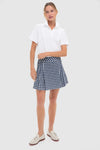 Navy Gingham 16 Inch Performance Seersucker Park Golf Skirt