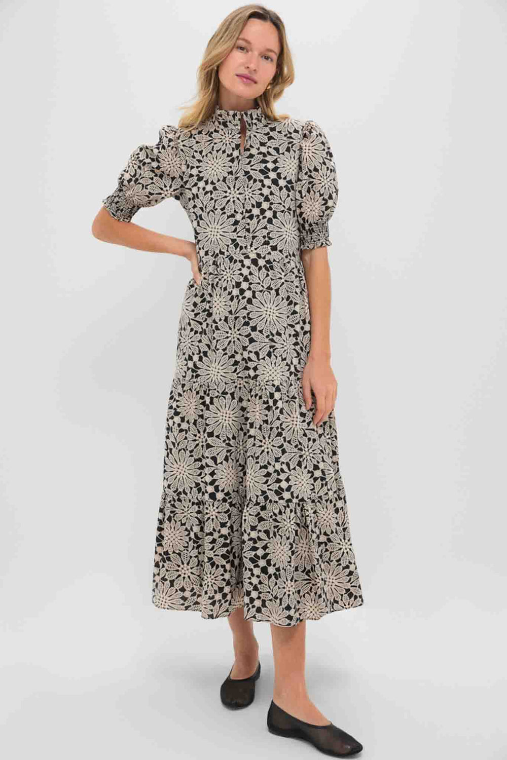 Black & Tan Printed Floral Bennett Maxi Dress | Hyacinth House Black & Tan Printed Floral Bennett Maxi Dress | Hyacinth House