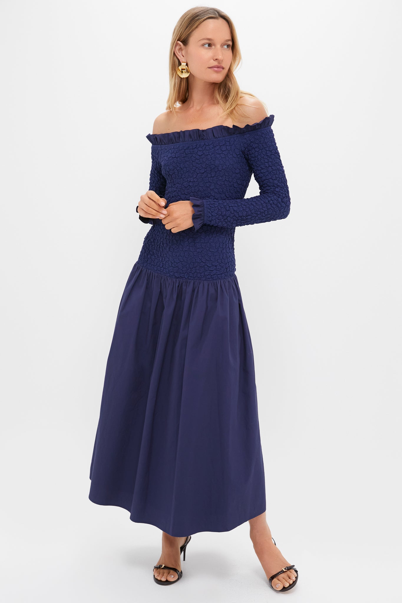 mixed media maxi dress Stripe Poplin and comes fully lined. Hyacinth House Angola Maxi Dress