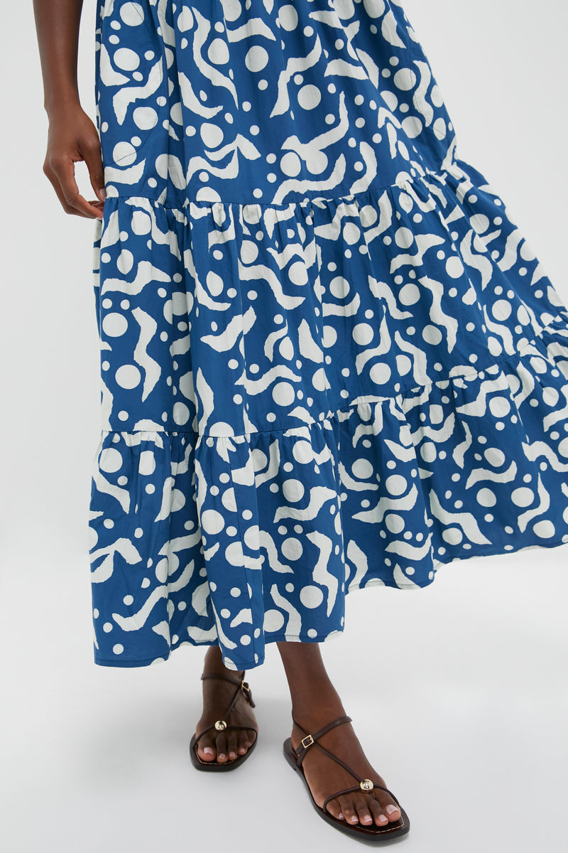 Exclusive Arcadia Navy Puff Sleeve Maxi Dress