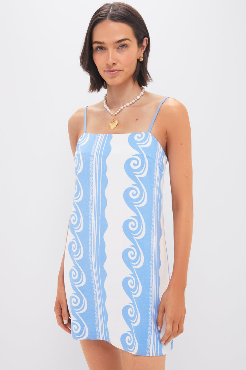 Ocean Print Mini Dress