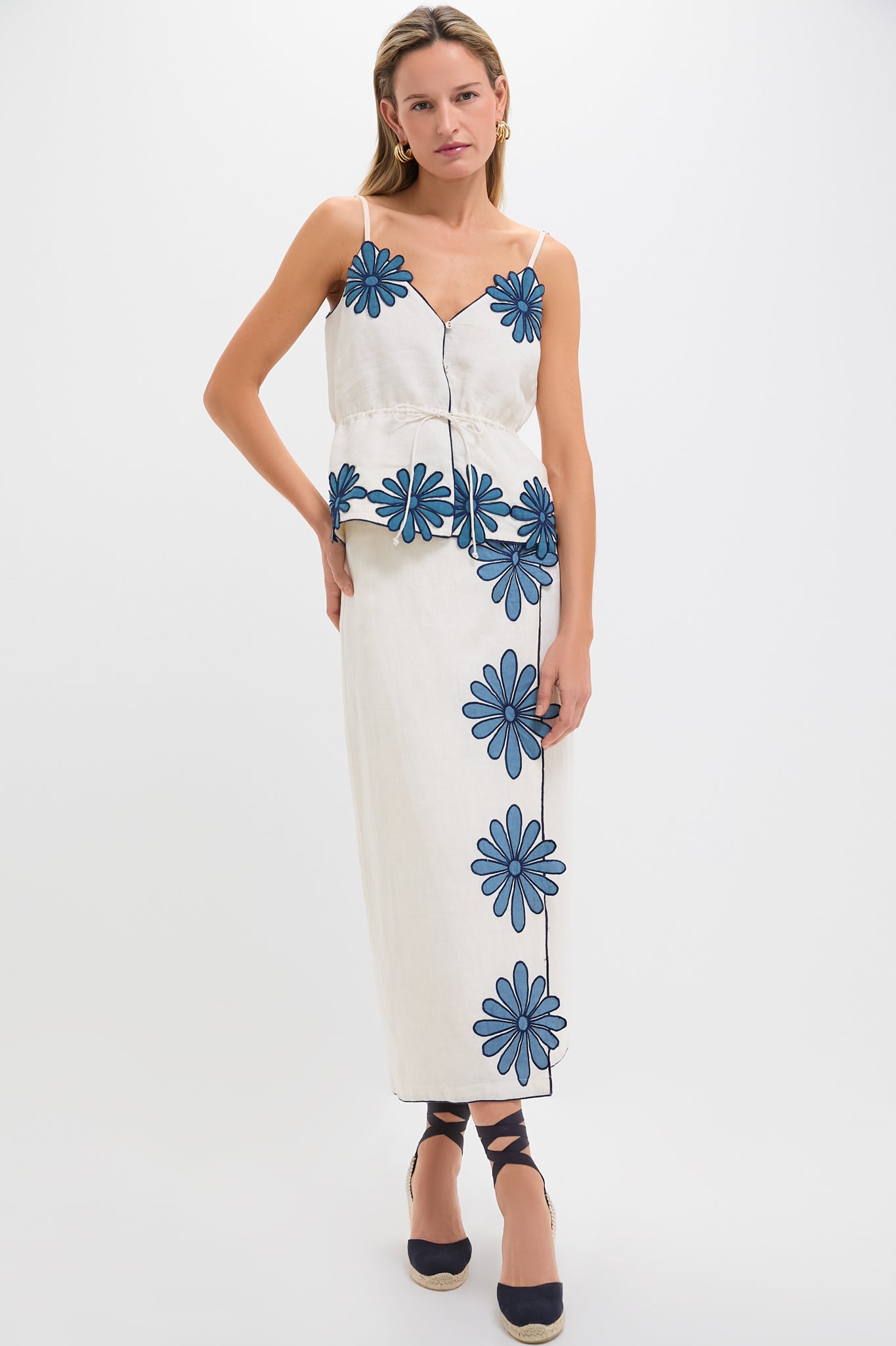 Ivory Flowers Loren Skirt