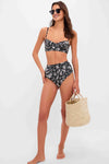 Midnight Bloom Zahara High Waisted Bikini Bottom
