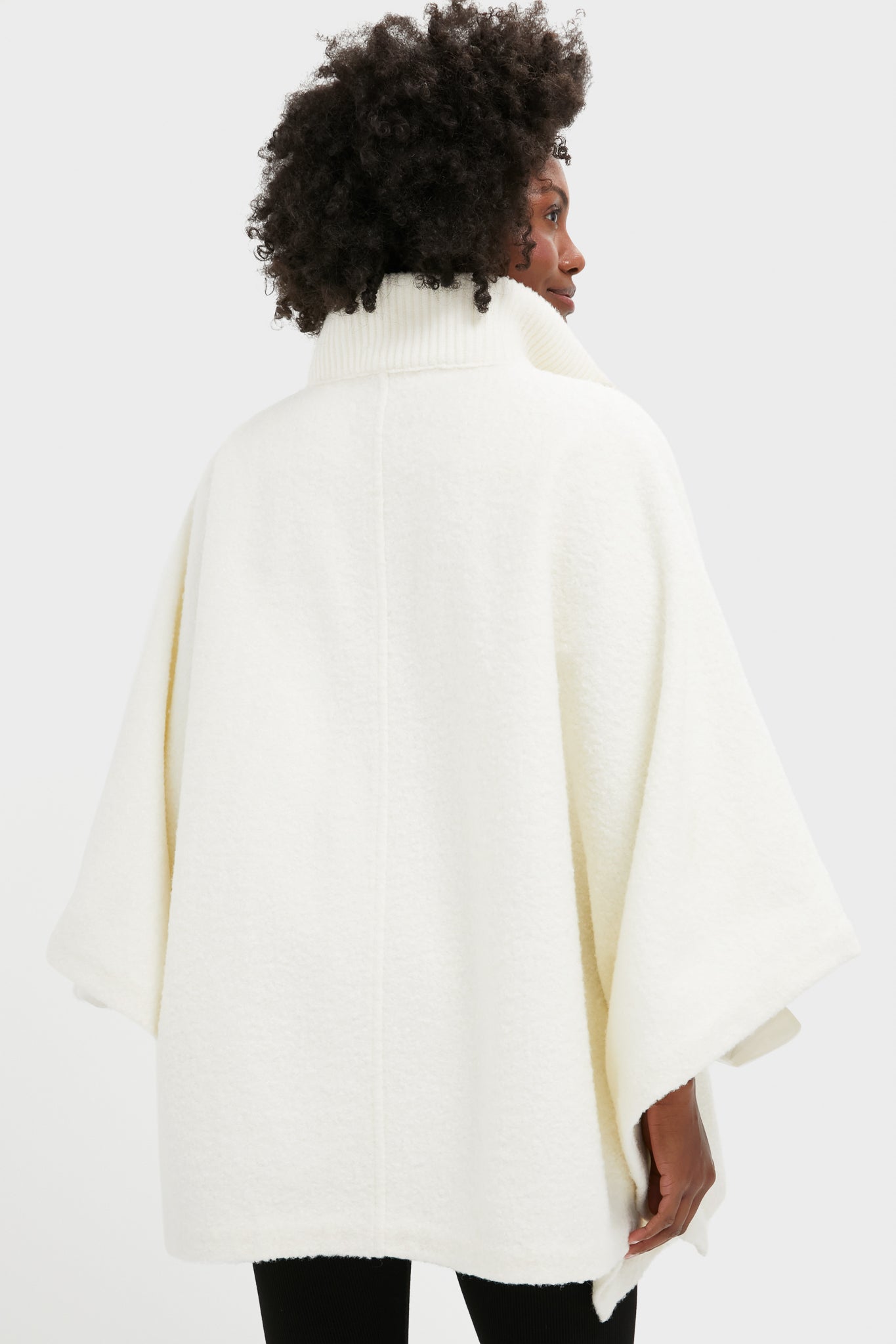 Winter White Boucle High-Neck Poncho | Tuckernuck