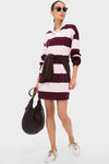 Pink and Winetasting Stripe Travis Rugby Dress