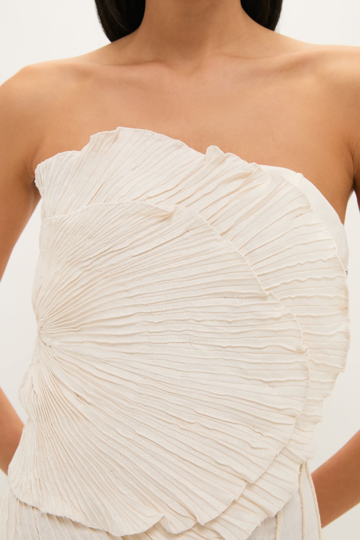 Ivory Las Olas Pleated Top