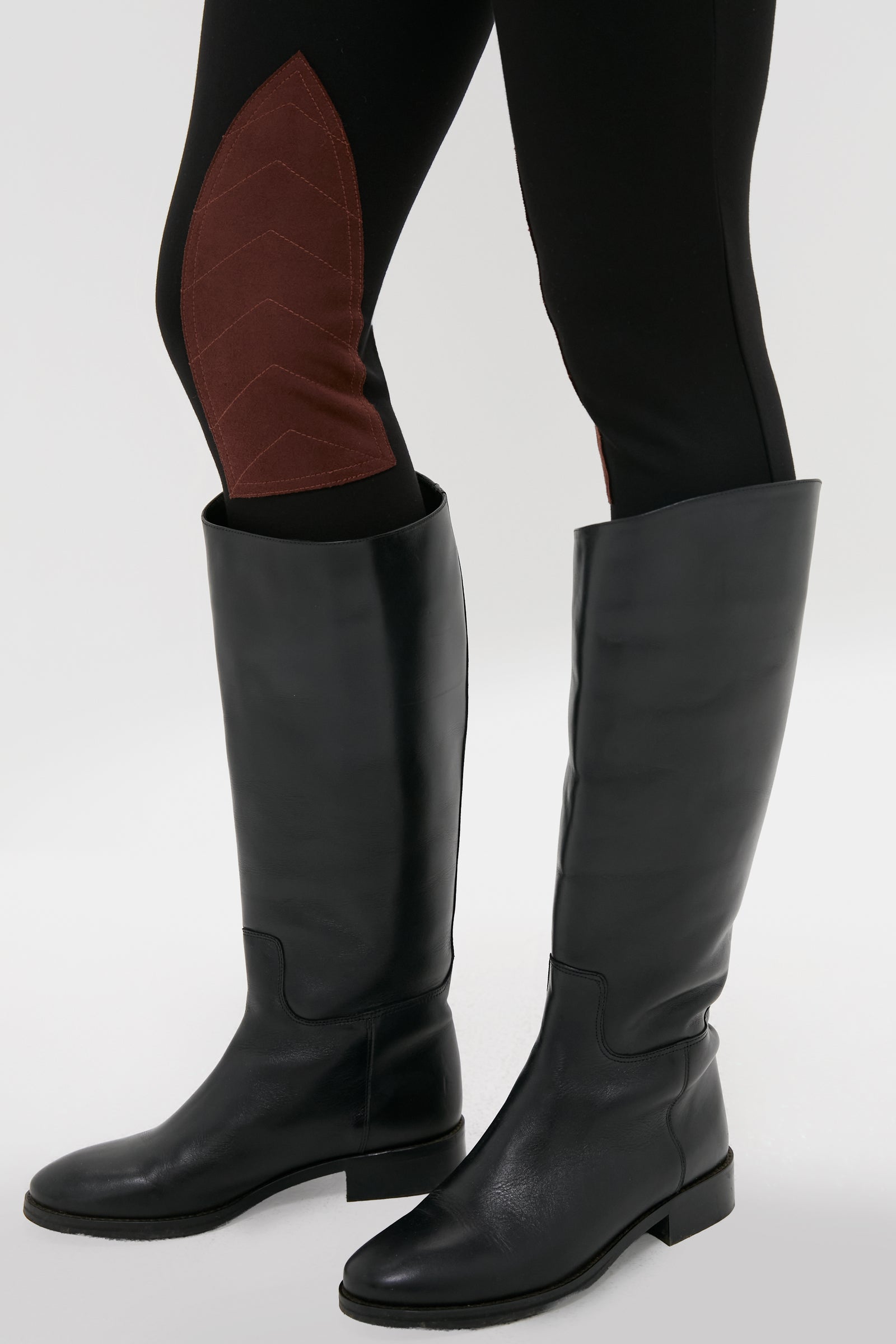 Black Suede Patch Hughes Riding Legging