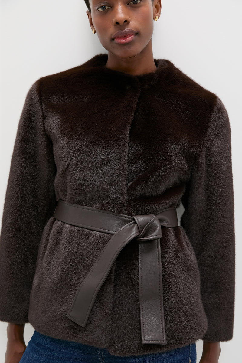 Brun Fabu Fur Wrap Coat