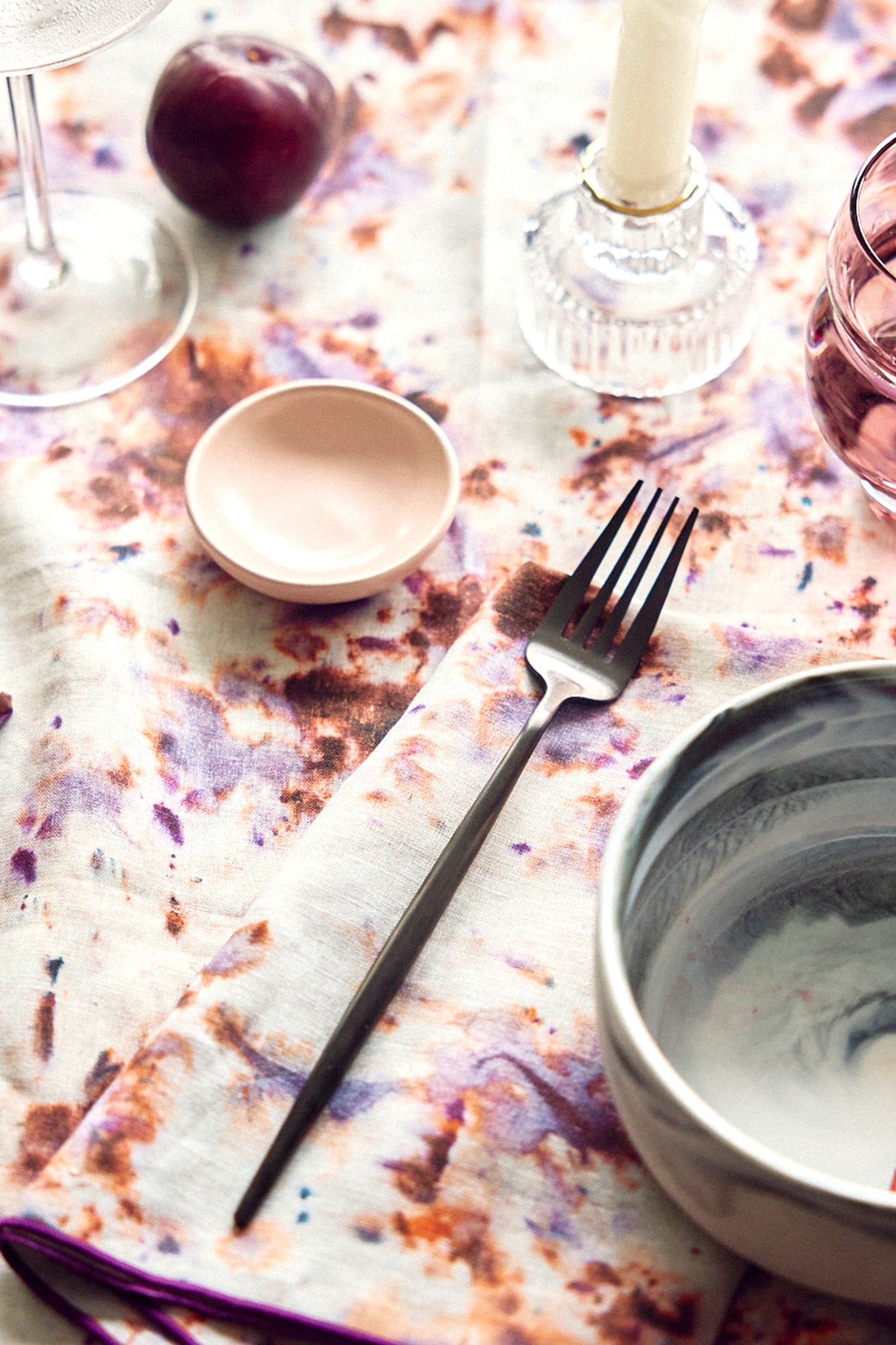 Rose Marble Napkins (Set of 4)