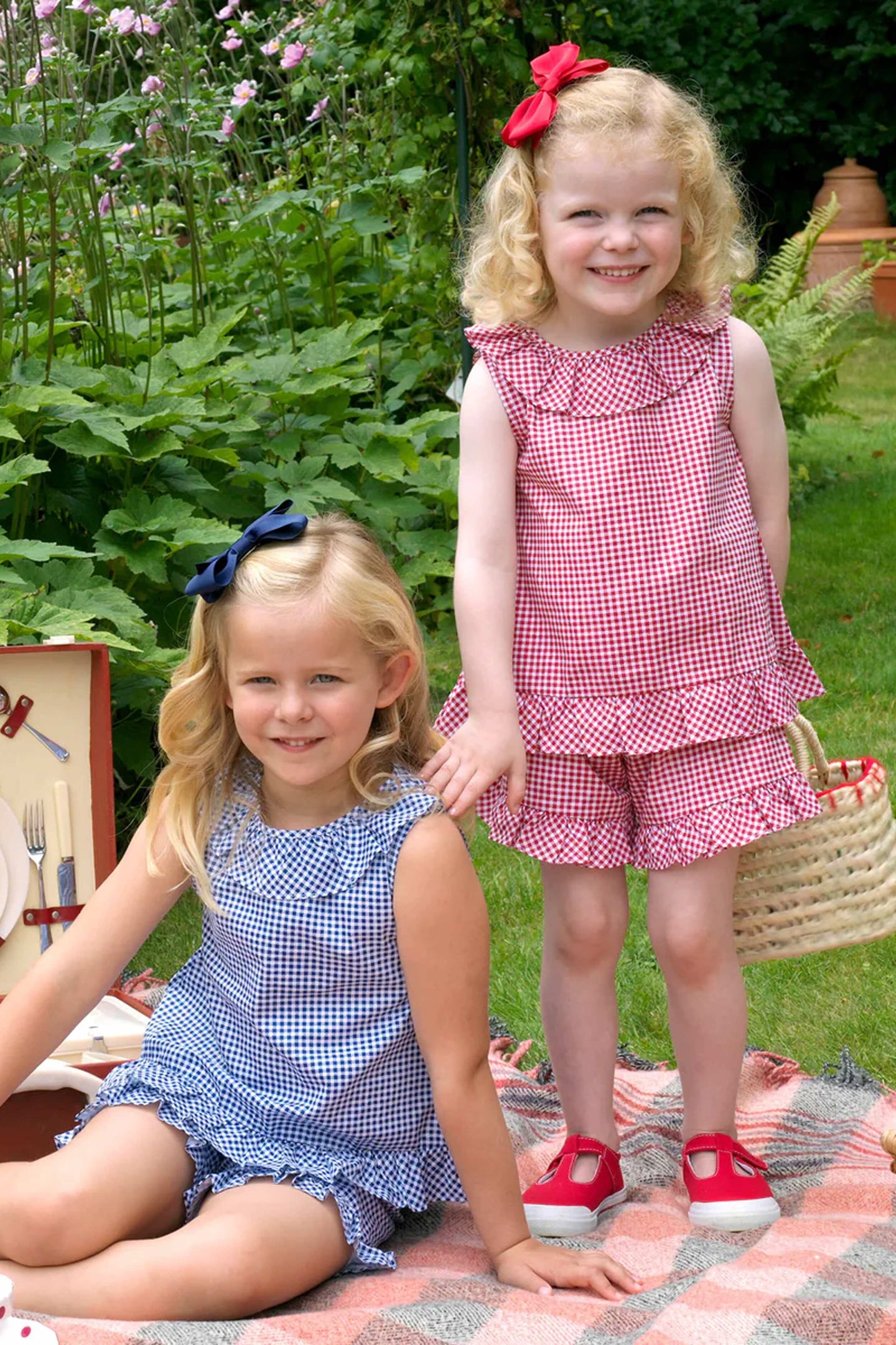 Gingham Frill Top & Short Set