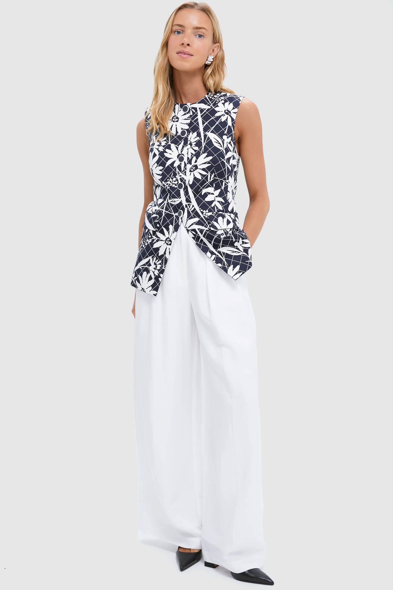 Navy and Dove Lois Vest