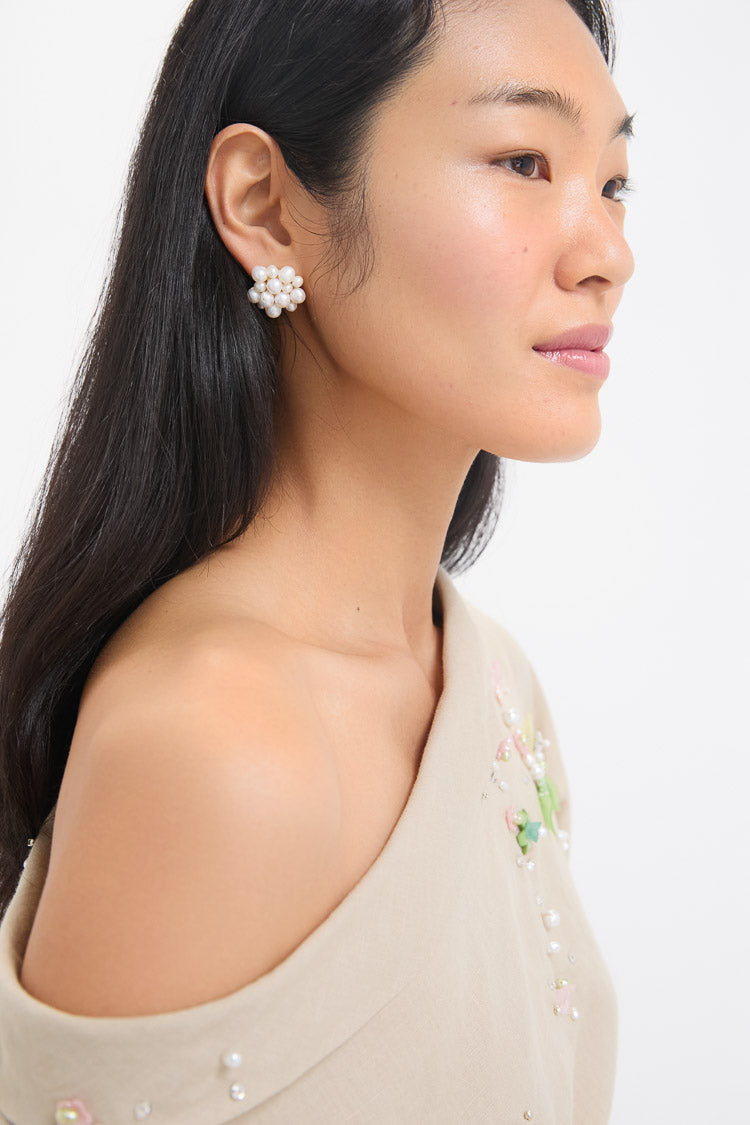 Pearl Cluster Earrings