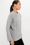 Gray Patchwork Cable Marks Sweater