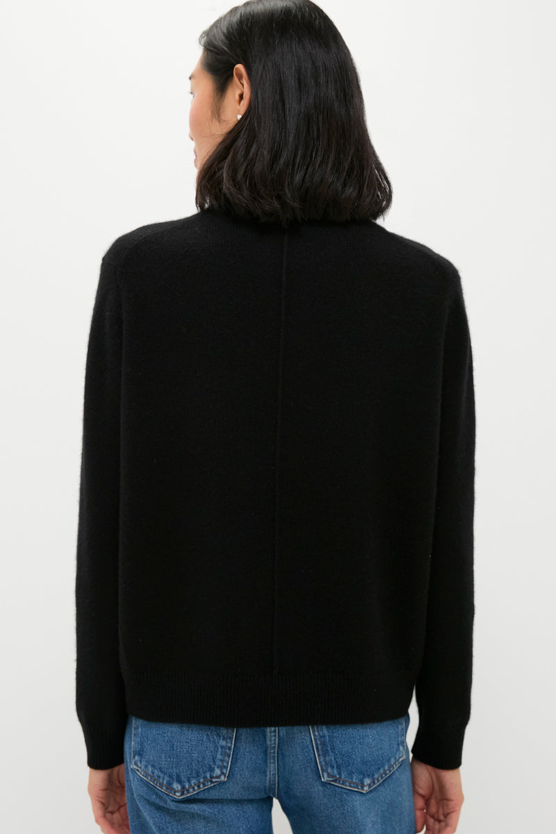 Black Cashmere Boyfriend Bodie Crewneck