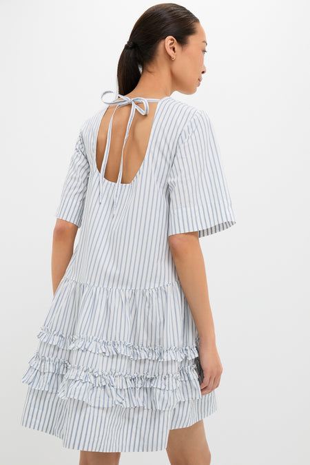 Egret Stripe Cotton Mini Dress