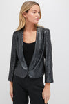 Gunmetal Sequin Cropped Zana Jacket