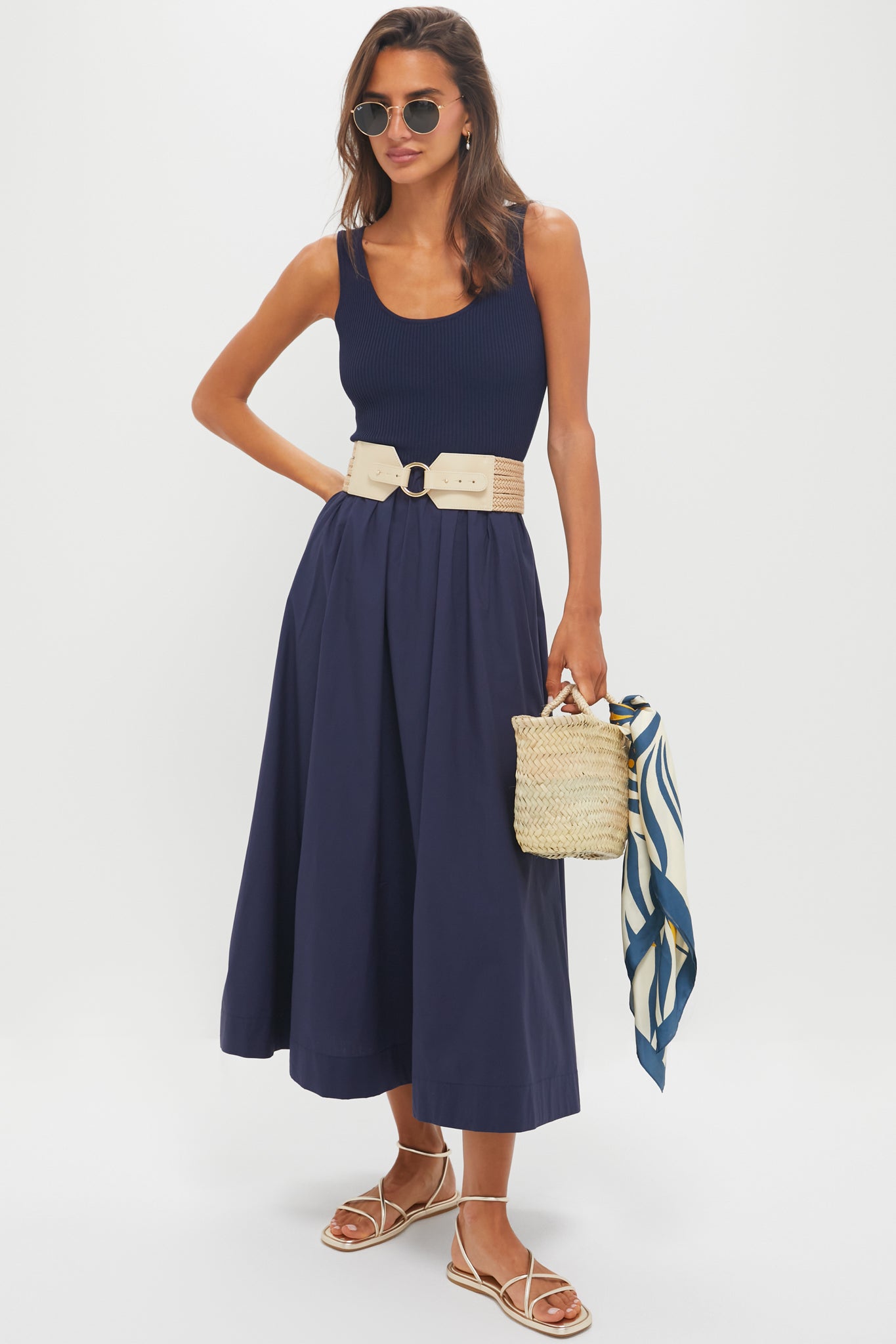 sachin and babi light blue dress Champagne Nappa Noor Sandals
