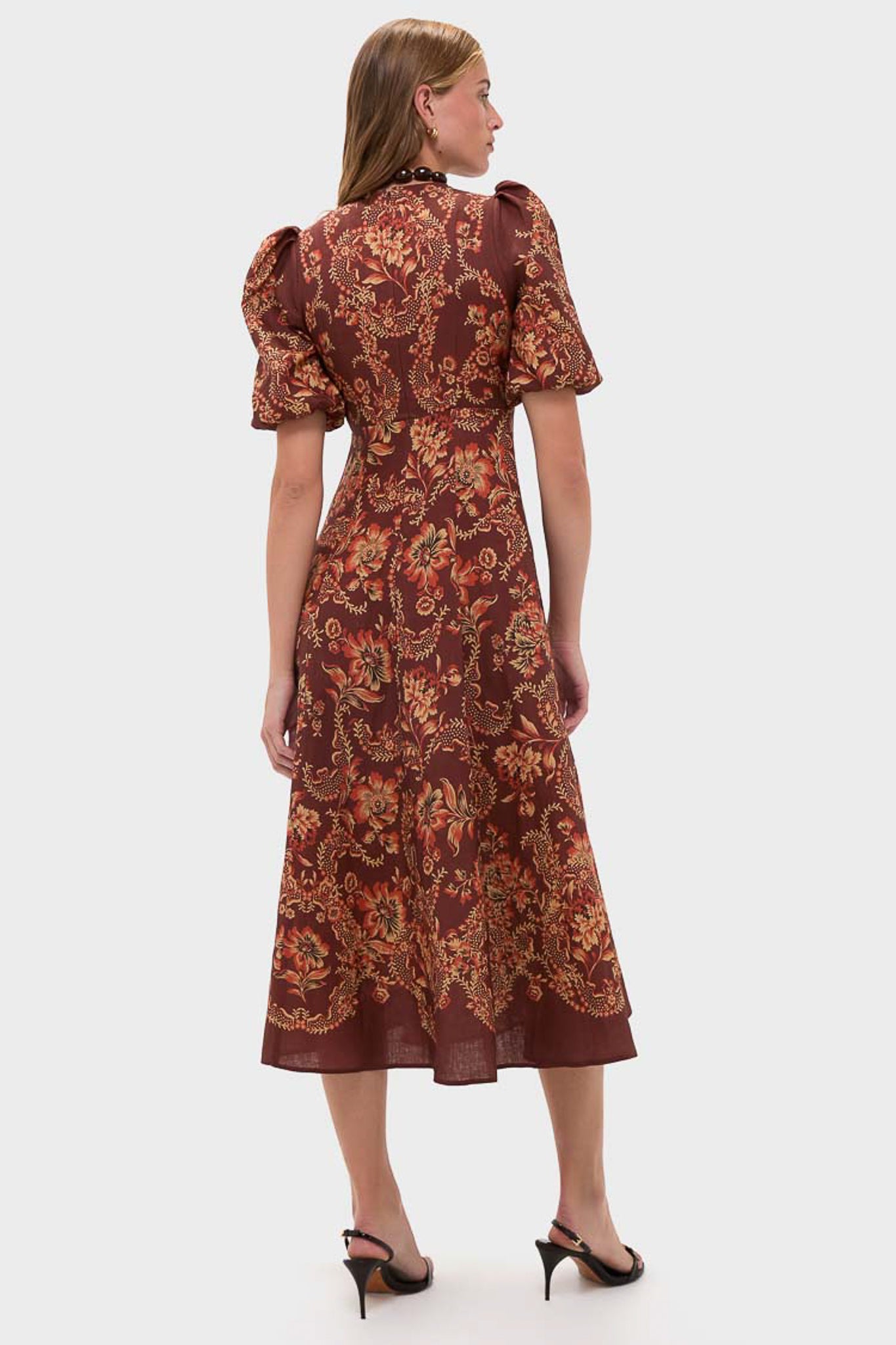 Burgundy Seraphine Midi Dress