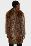 Leopard Print Faux Fur Camille Cocoon Coat