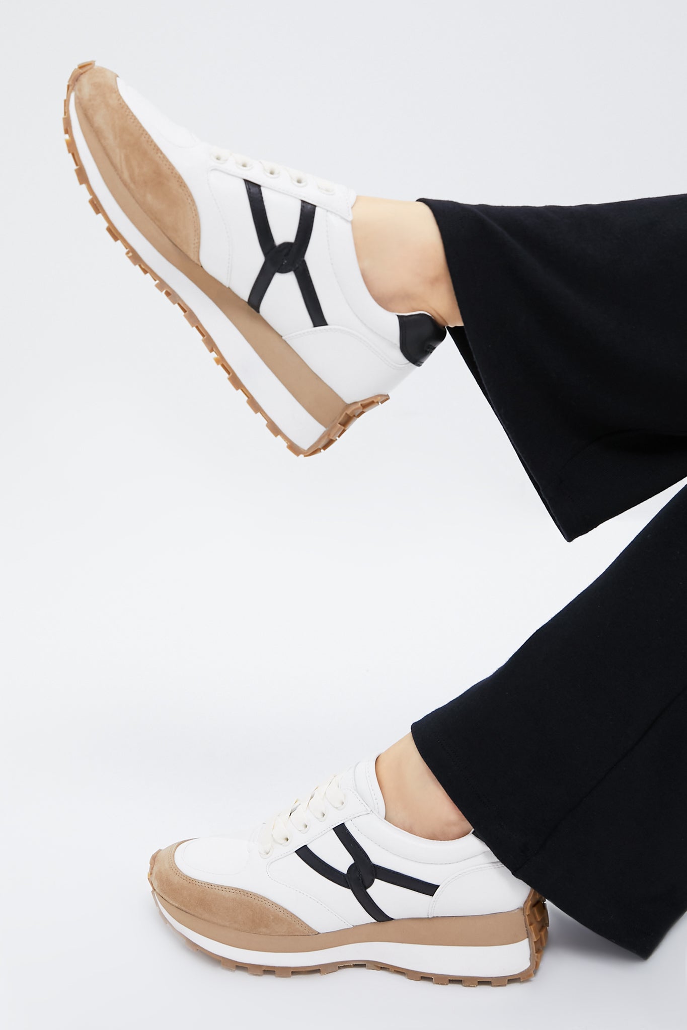 Coconut and Black Valentina Sneakers