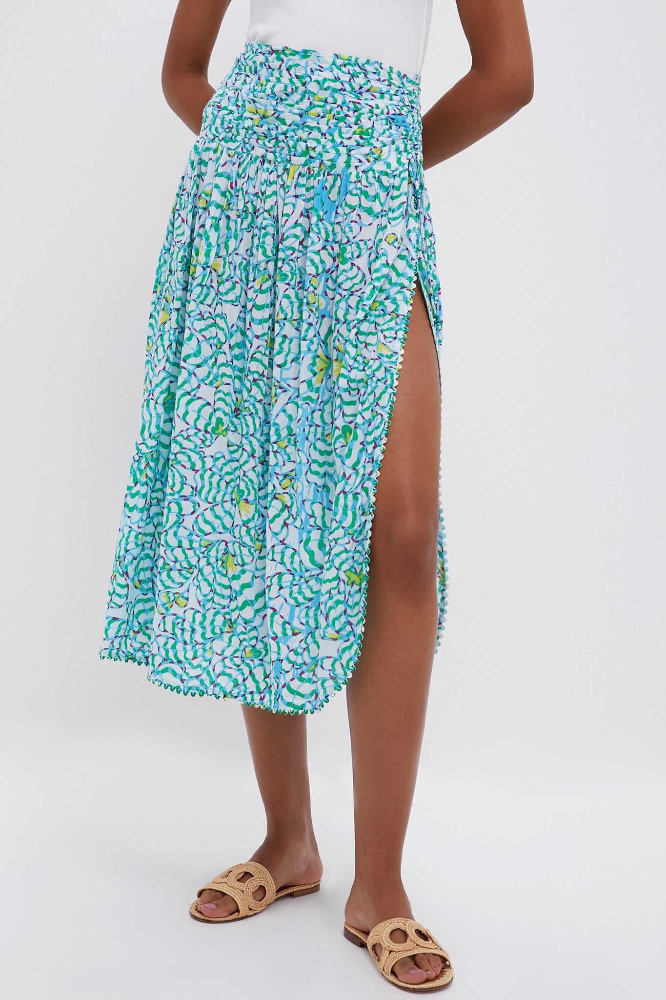 Green Wings Flower Carla Long Skirt