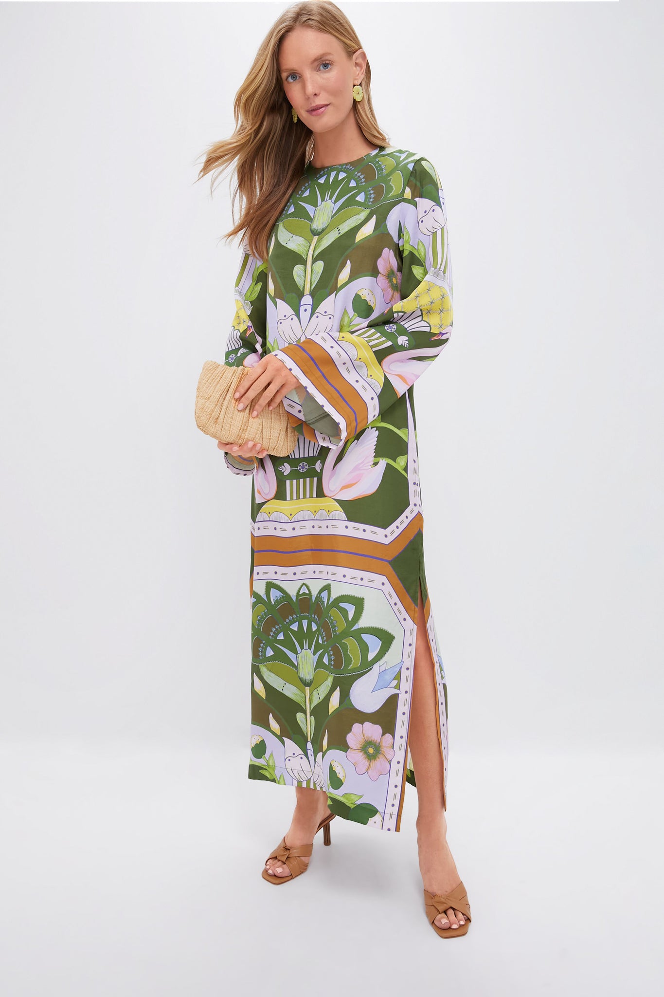 Green Multicolor Print Lilian Dress