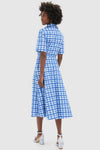 Painted Gingham Blue Rubie Midi Dress