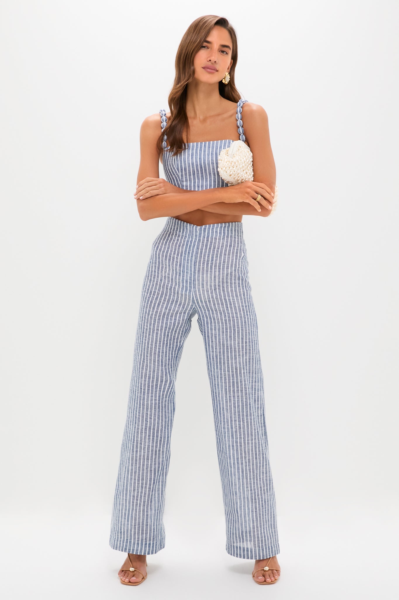 White and Blue Stripes Amor Profundo Pants