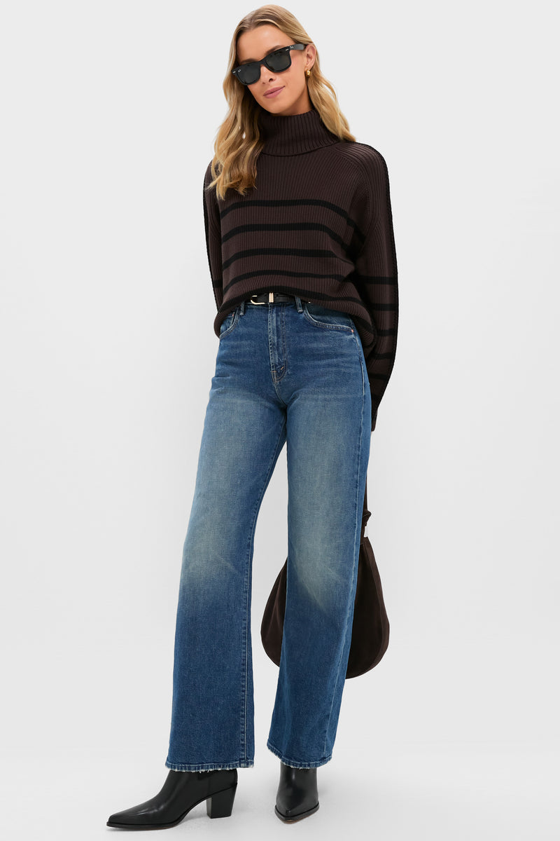 Chocolate & Black Striped Emsley Turtleneck