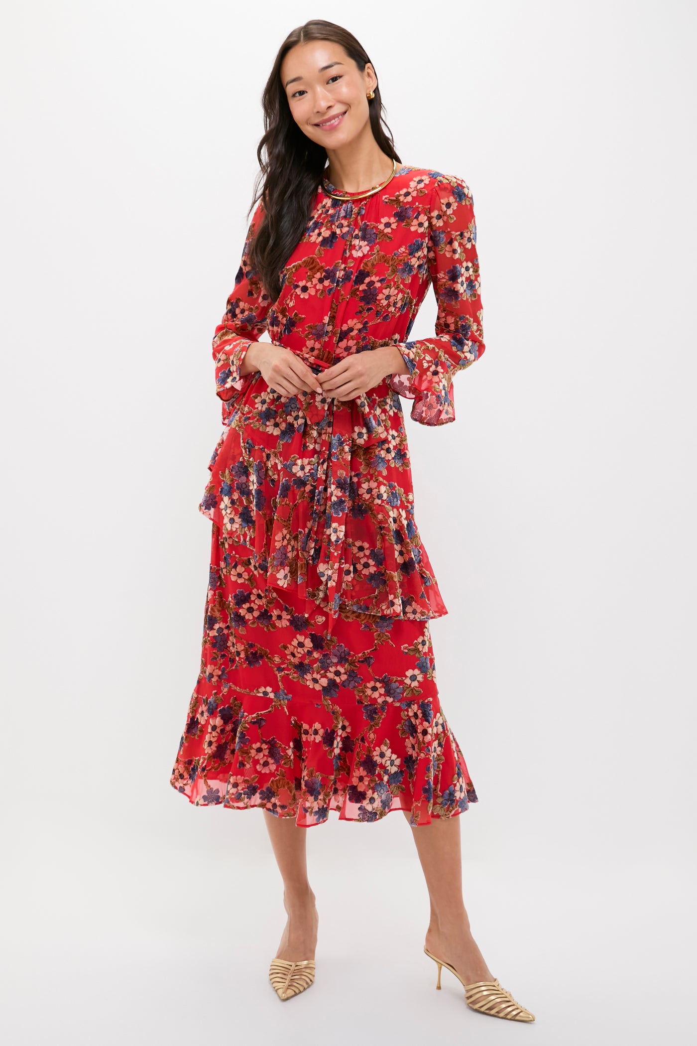 Sakura Blossom Burnout Velvet Sasha Dress