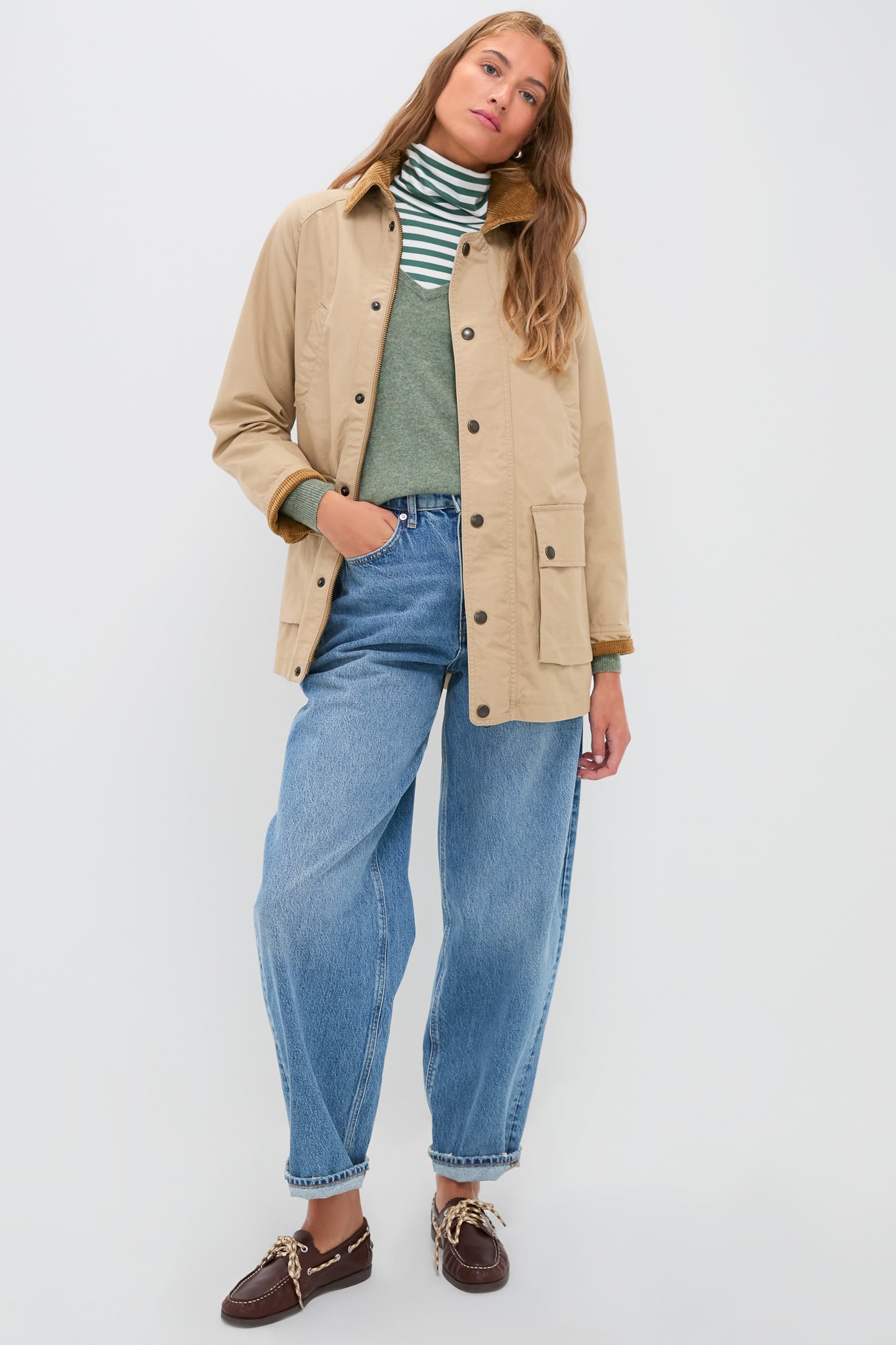 Vintage Khaki Cotton Woven Field Jacket