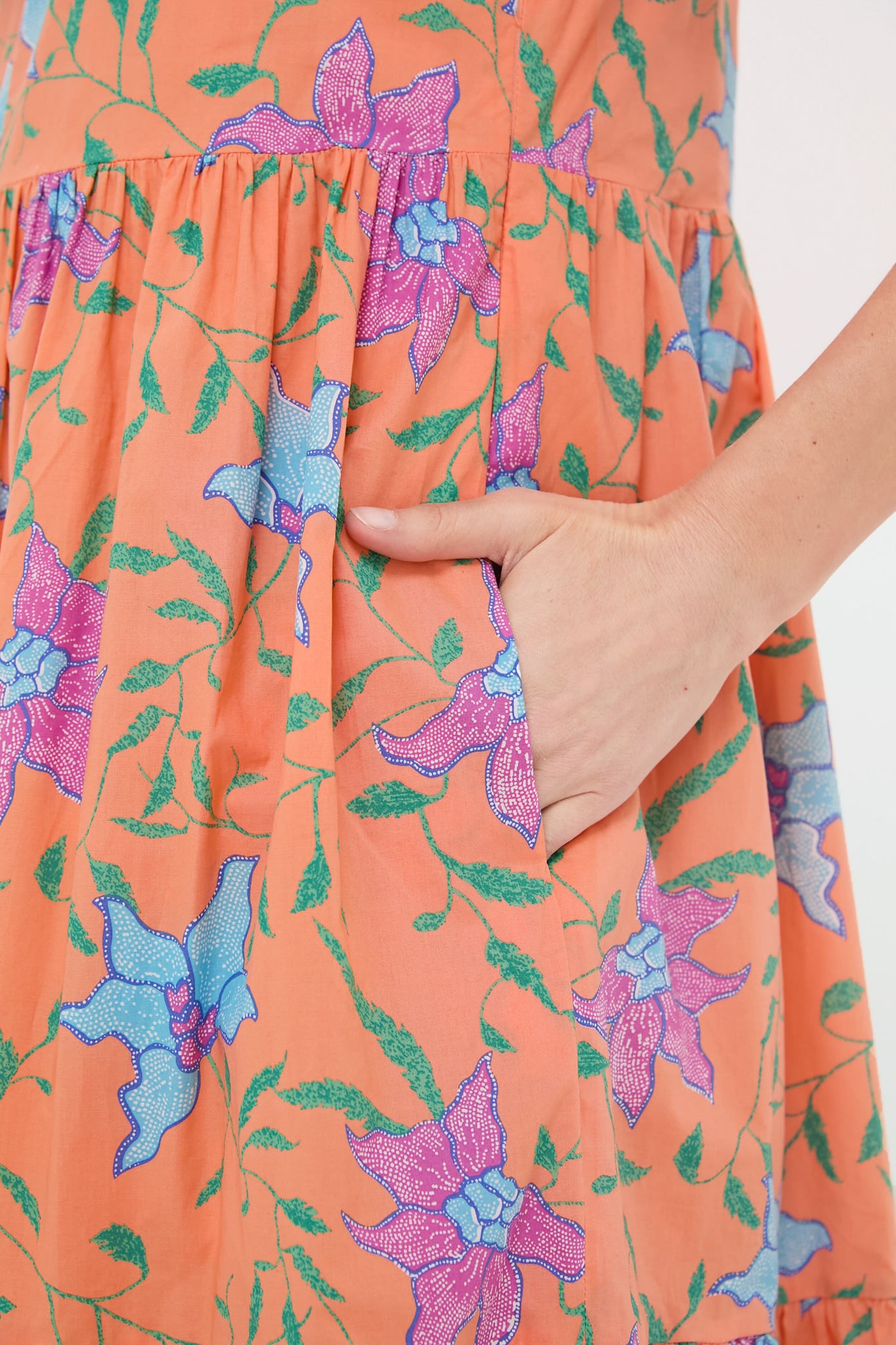 Orange Multi Floral Cisco Maxi Dress