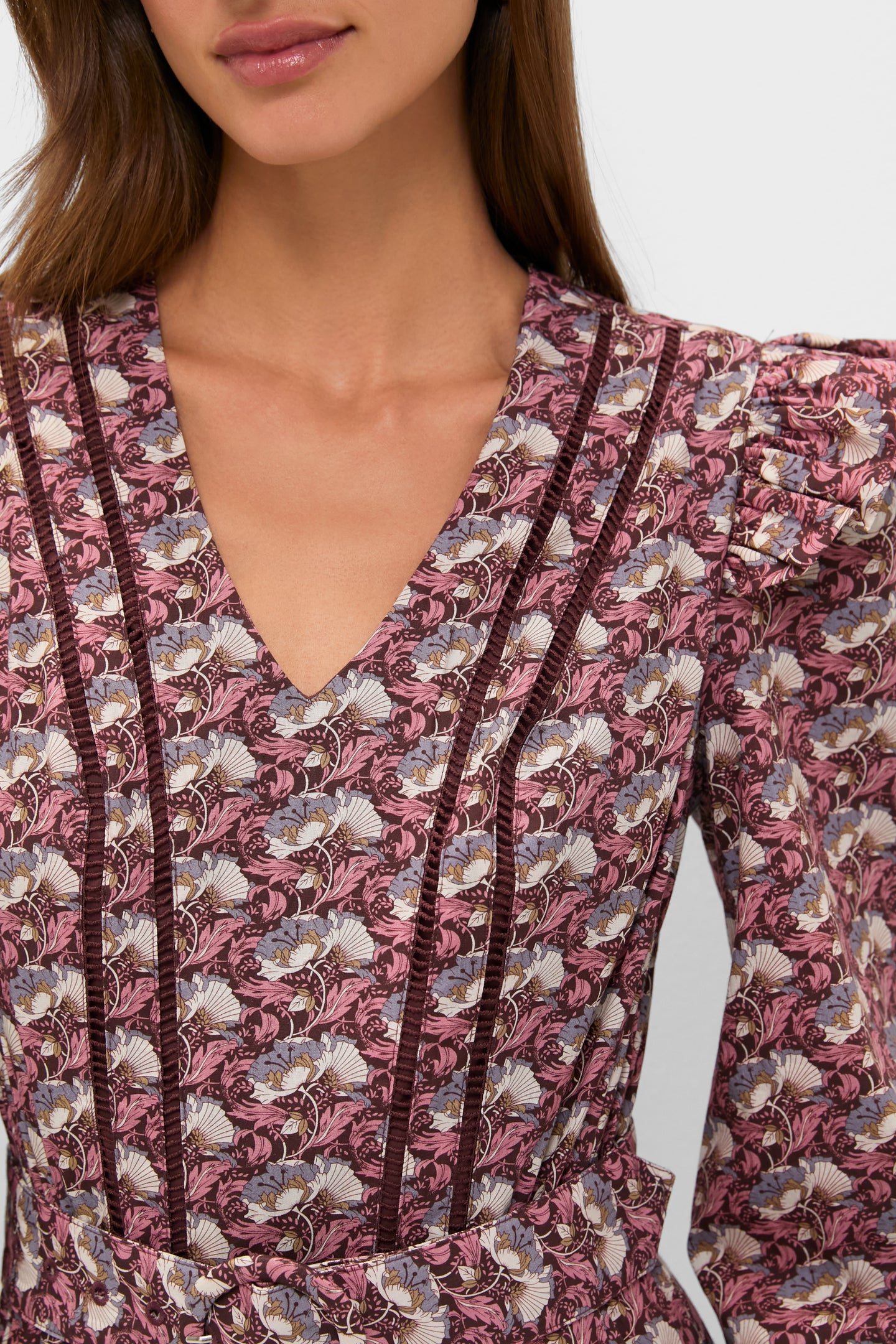 Plum Leafy Floral Jennie Romper