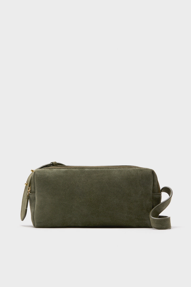 Khaki Suede Trousse