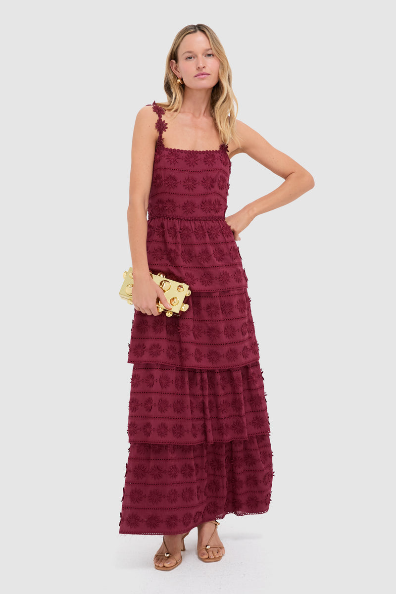 Wine Krystie Maxi Dress