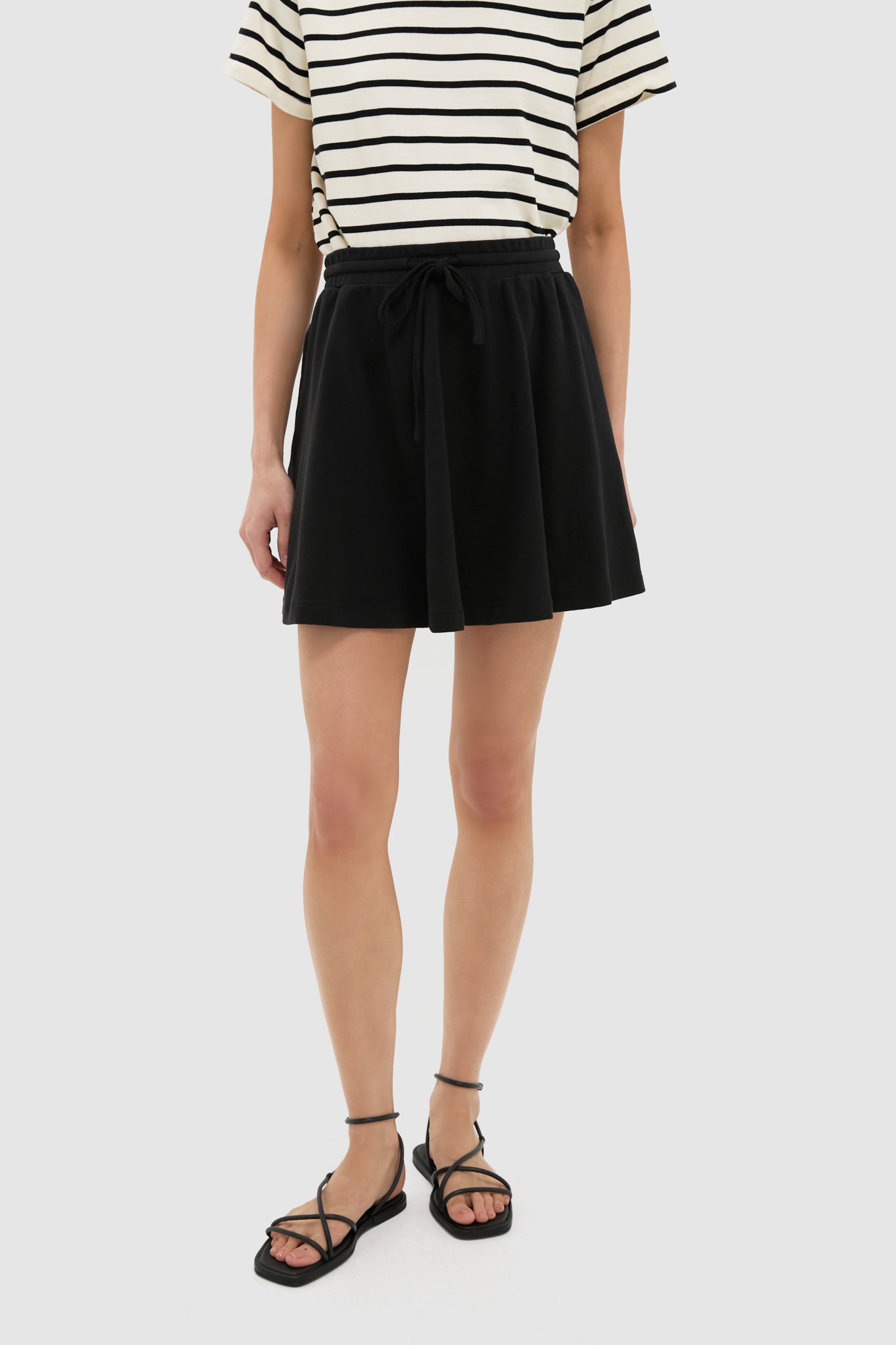 Black Pique Radley Mini Skirt