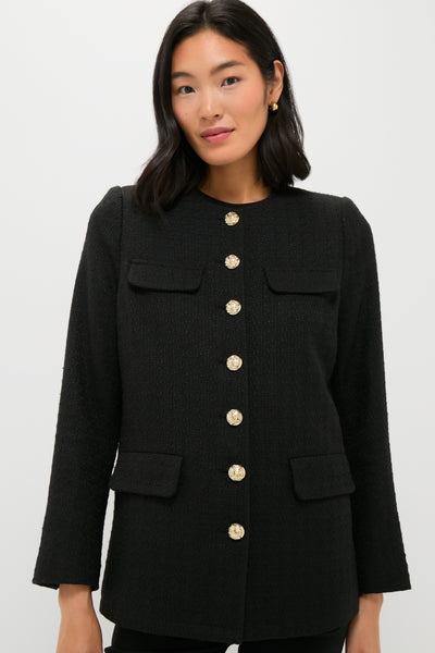 ジャケット・アウター Her lip to Gold-Button Tweed Down Jacket Black Tweed Jennings Jacket | Pomander Place
