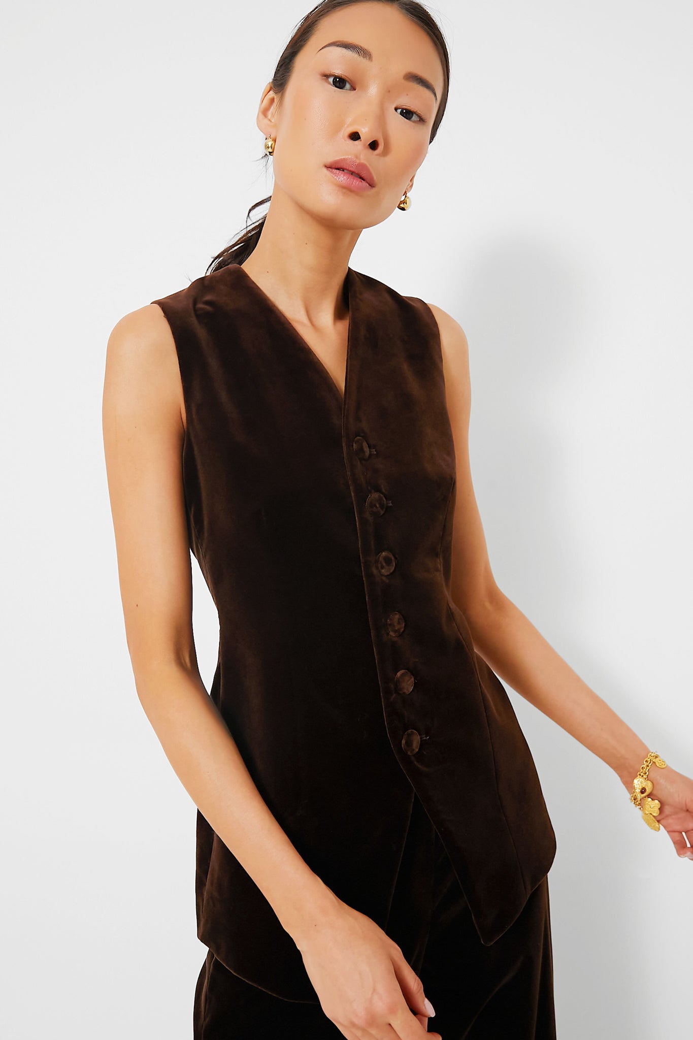 Circuit Brown Velvet Vest