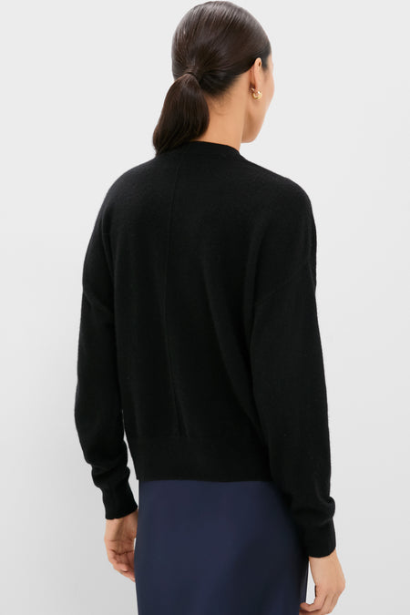 Black Emma Cashmere Boyfriend V-Neck