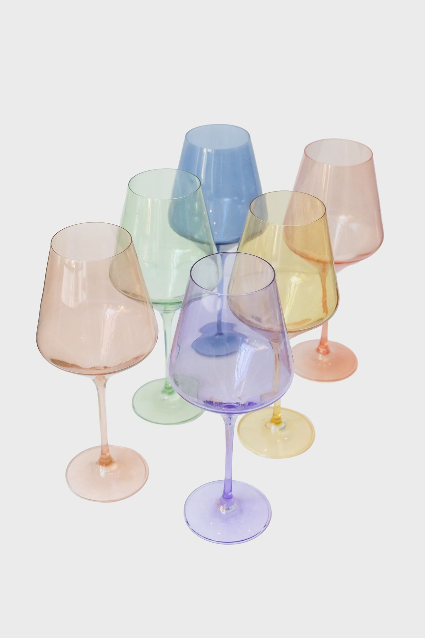 Estelle Colored Wine Stemware Mixed Pastel / Set of 6