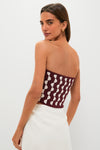 Wine and Off White Copa Knit Top